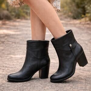 Franco Sarto SZ 10 Ocella Black Genuine Leather Boots